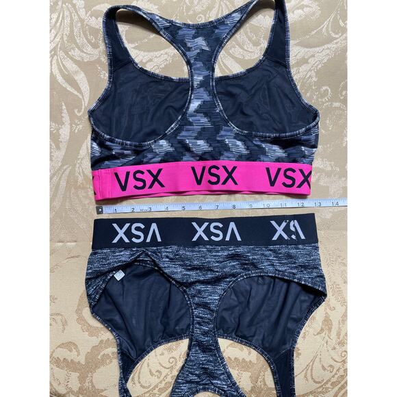 VSX Sport Victoria's Secret Sports Bras Large Set of 2 Stretch Racerback Gray - Picture 6 of 7